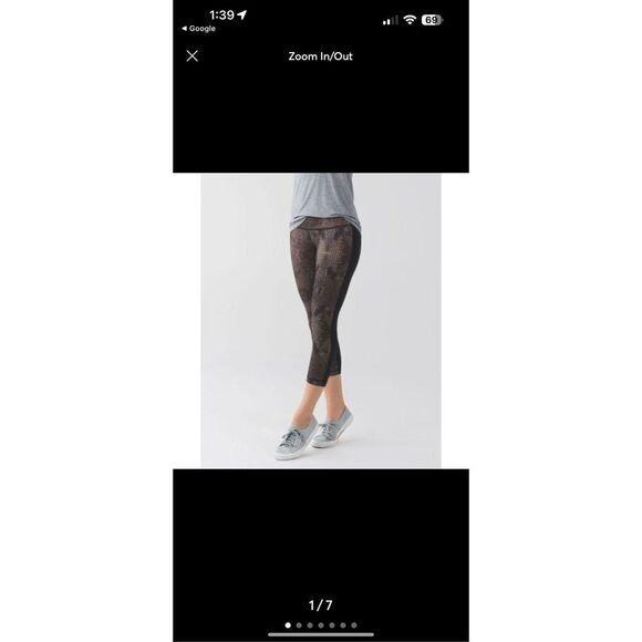 LULULEMON Wunder Under Crop II Full-On Luon Golden Goddess Cashew Sz 12 - Picture 1 of 5